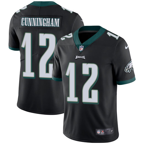 Nike Eagles #12 Randall Cunningham Black Alternate Youth Stitched NFL Vapor Untouchable Limited Jersey